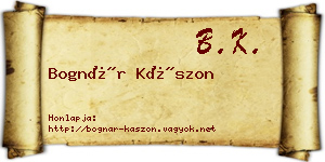 Bognár Kászon névjegykártya